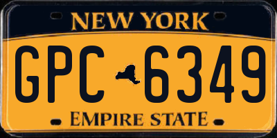 NY license plate GPC6349