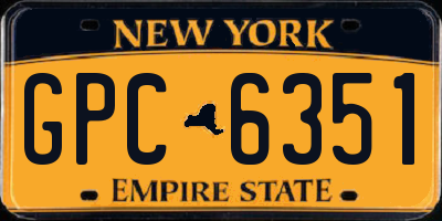 NY license plate GPC6351