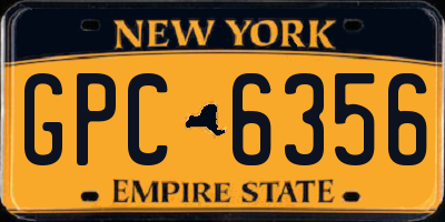 NY license plate GPC6356