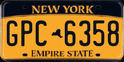 NY license plate GPC6358