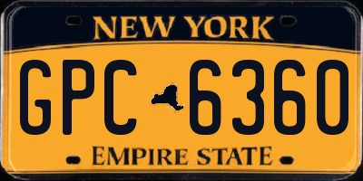 NY license plate GPC6360