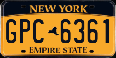 NY license plate GPC6361
