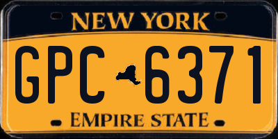 NY license plate GPC6371