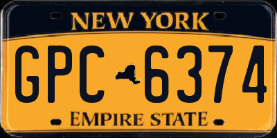 NY license plate GPC6374