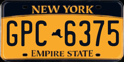 NY license plate GPC6375