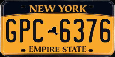 NY license plate GPC6376