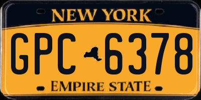 NY license plate GPC6378