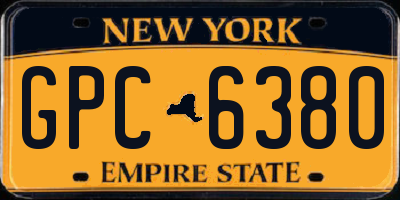 NY license plate GPC6380
