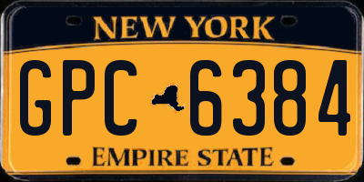 NY license plate GPC6384