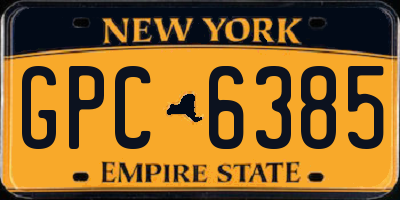 NY license plate GPC6385
