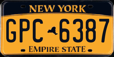 NY license plate GPC6387