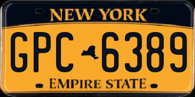 NY license plate GPC6389