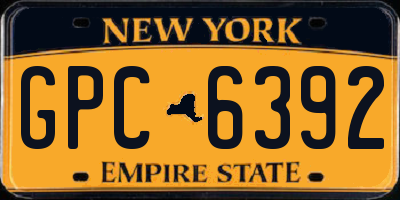 NY license plate GPC6392