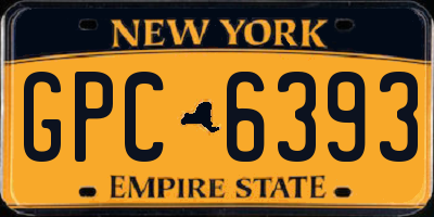 NY license plate GPC6393