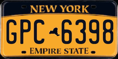 NY license plate GPC6398