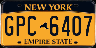 NY license plate GPC6407