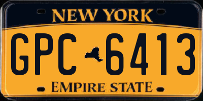 NY license plate GPC6413