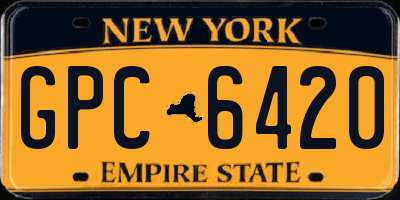 NY license plate GPC6420