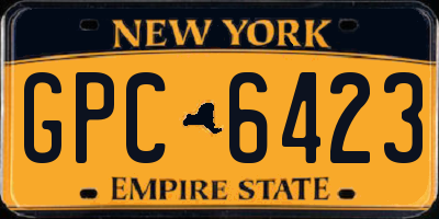 NY license plate GPC6423