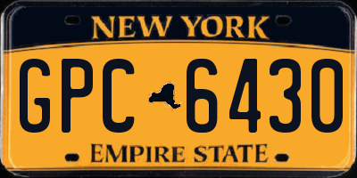 NY license plate GPC6430