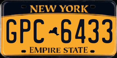 NY license plate GPC6433