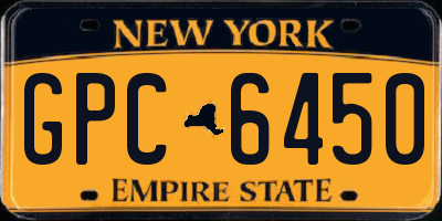 NY license plate GPC6450