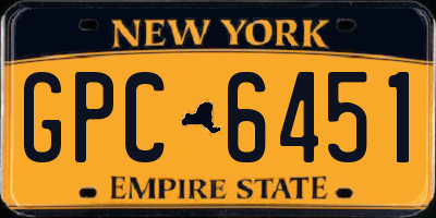 NY license plate GPC6451