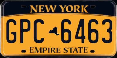 NY license plate GPC6463
