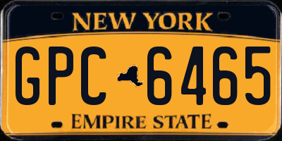 NY license plate GPC6465