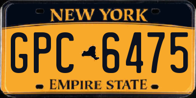 NY license plate GPC6475