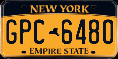 NY license plate GPC6480