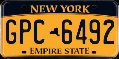 NY license plate GPC6492