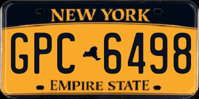 NY license plate GPC6498