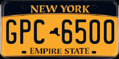 NY license plate GPC6500