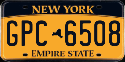 NY license plate GPC6508