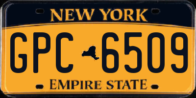 NY license plate GPC6509
