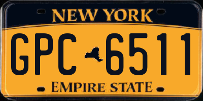 NY license plate GPC6511