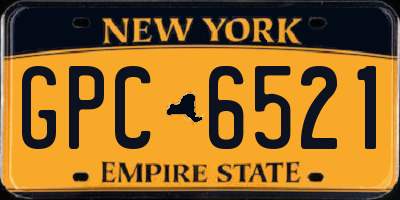 NY license plate GPC6521