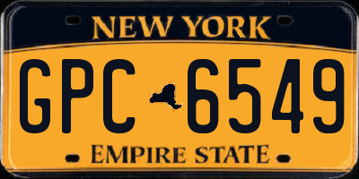 NY license plate GPC6549