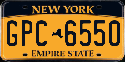 NY license plate GPC6550