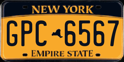 NY license plate GPC6567