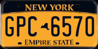 NY license plate GPC6570