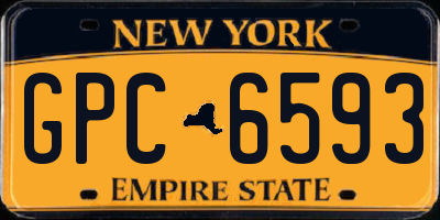 NY license plate GPC6593