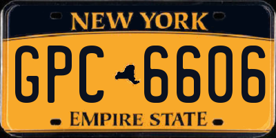 NY license plate GPC6606