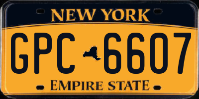 NY license plate GPC6607
