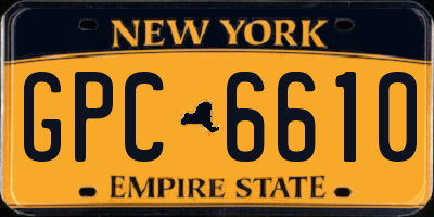 NY license plate GPC6610