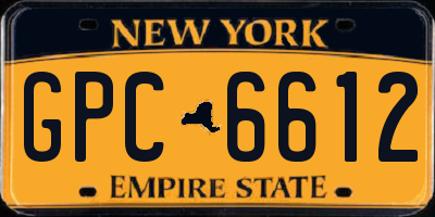 NY license plate GPC6612