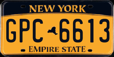 NY license plate GPC6613
