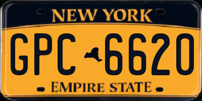 NY license plate GPC6620