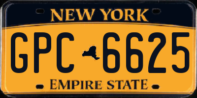 NY license plate GPC6625